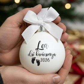 neves névre szóló karácsonyi üveg gömb