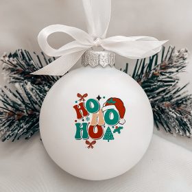 Ho Ho Ho feliratú karácsonyi üveggömb