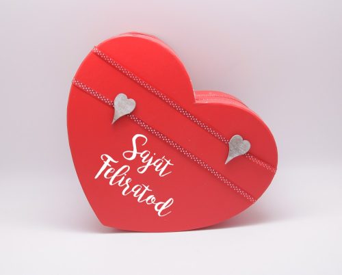 Nagy szív virágbox, rózsa doboz