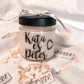 szójaviasz gyertya egyedi felirattal